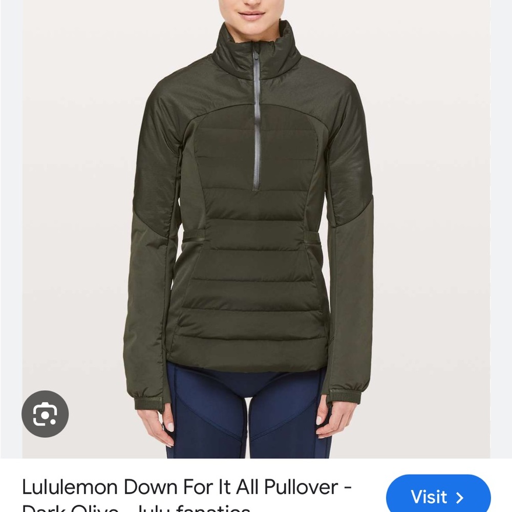 lululemon athletica Down For It All Pullover Jacket - Dark Olive